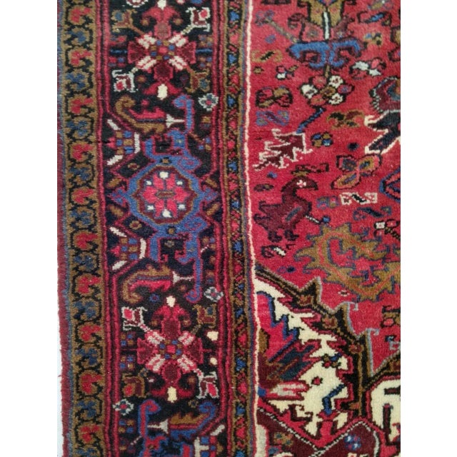 Persian 1970s Vintage Heriz Rug - 7'4" X 9'3" For Sale - Image 3 of 6