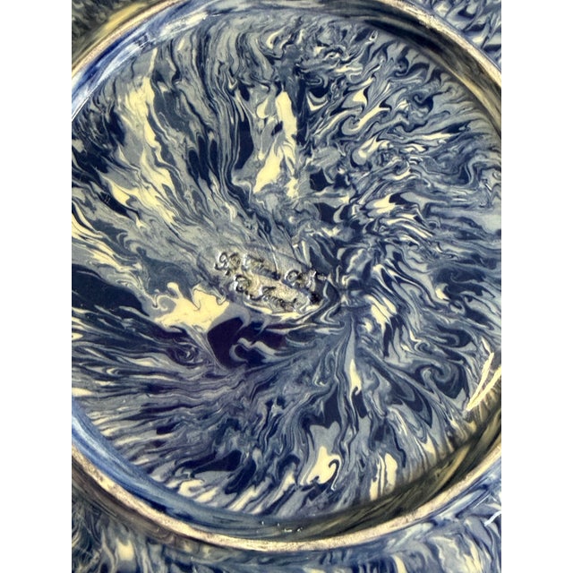 Signed Christine Jouval Blue Aptware Serving Bowl For Sale - Image 17 of 18