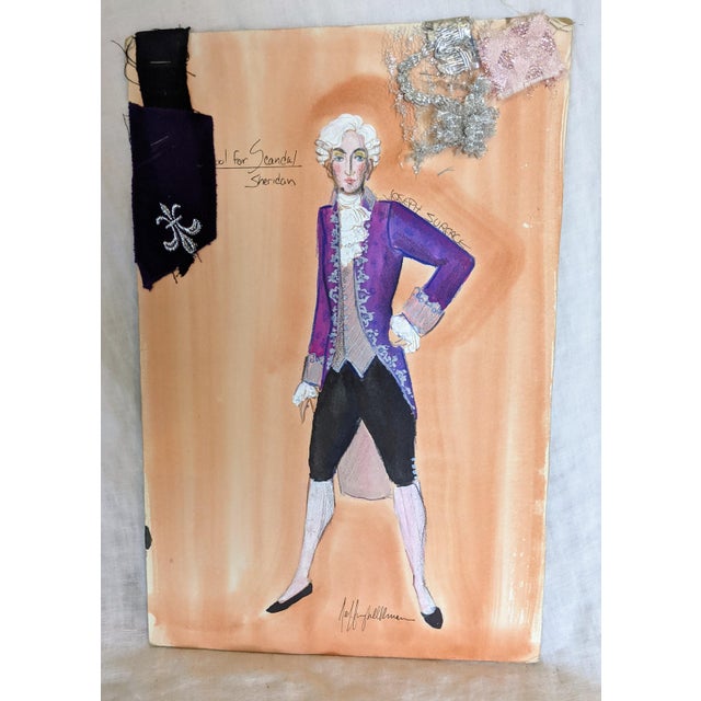 1980s 1980s Costume Mixed-Media Illustrations by Jeffrey Ullman - Set of 7 For Sale - Image 5 of 12