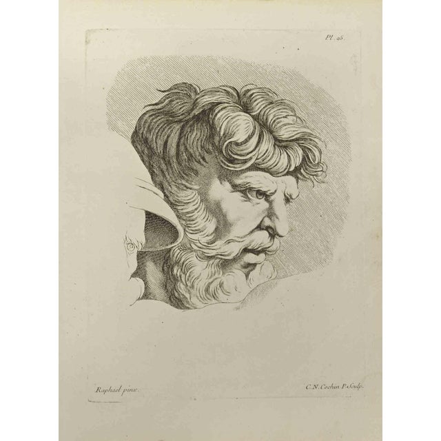 Nicholas Cochin, Portrait after Raphael, Etching, 1755 For Sale