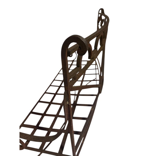 1960s French Country Iron Bench For Sale - Image 9 of 10