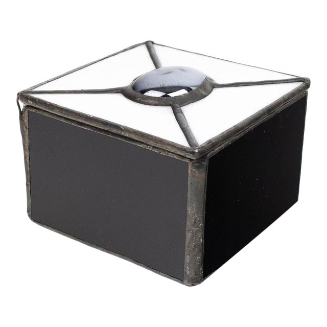 Vintage Studio Art Black And White Stained Glass Jewelry Box Chairish