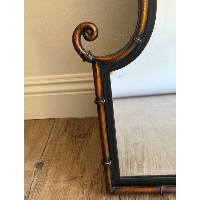 Pair Uttermost Black & Bronze Faux Bamboo Pagoda Mirrors For Sale In Los Angeles - Image 6 of 8