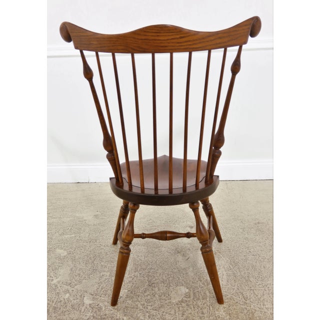 Brown Pair Ashler Bench Made Windsor Fan Back Side Chairs For Sale - Image 8 of 11