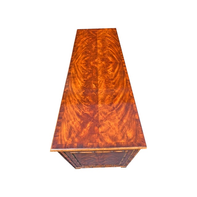 Faux Bamboo Theodore Alexander Credenza Cabinet For Sale - Image 15 of 15