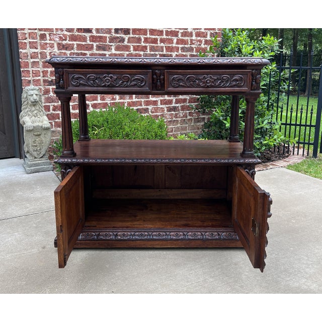 Antique French Server Sideboard Console Sofa Table Cabinet 2-Tier ...