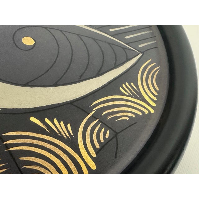 Vintage German Gilt and Platinum-Plated Ceramic Plate from KMK Keramik Manufaktur Kupfermühle, 1970s, in Flawless...