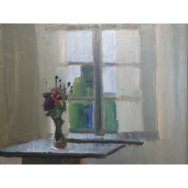 Mid-Century Modern 'Morning Light' Vintage Swedish Interior Still Life Oil Painting, Framed For Sale - Image 11 of 14