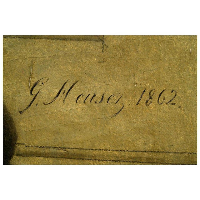 Charles-Gustave Housez, Portraits, 19th-Century, Oil on Canvas, Framed, Set of 2 For Sale - Image 4 of 6