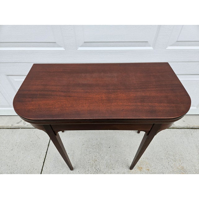 Early 20th Century Georgian Square Mahogany Flip Top Console Game Table For Sale - Image 5 of 16