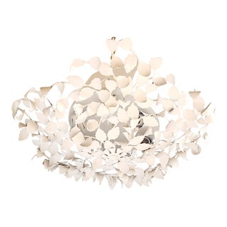 Vintage Leaf Motif Semi-Flush Chandelier For Sale