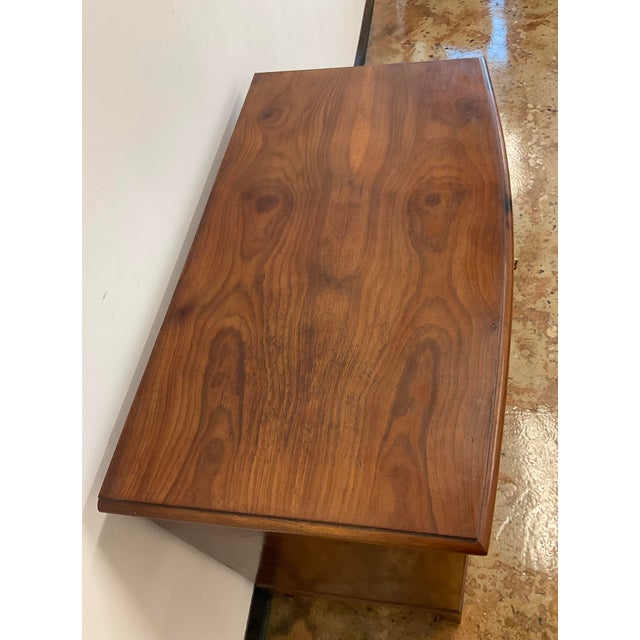 Mid 20th Century Scandinavian Bow Front Walnut Chest of Drawers For Sale - Image 10 of 16