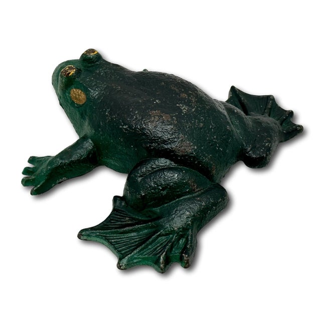 Figurative Unusual Vintage 1930s American Cast Iron Frog Doorstop Doorstop by Wilton Products in Pennsylvania For Sale - Image 3 of 18