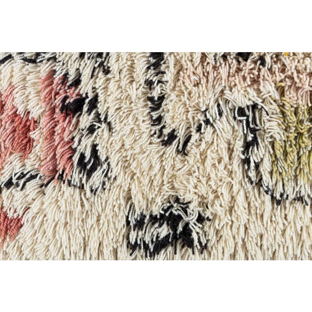Scandinavian Vintage Beige Carpet Rya Pile Rug By Laila Karttunen For Sale - Image 4 of 8