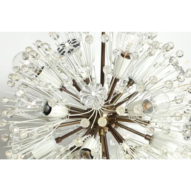 Modern 1950s Emil Stejnar "Snowball" Brass and Hand Cut Crystal Hanging Pendant For Sale - Image 3 of 10