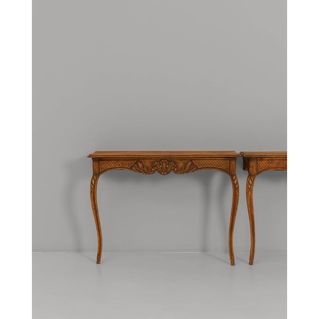 19th Century French Louis XV Carved Wooden Console Tables - A Pair For Sale - Image 18 of 18