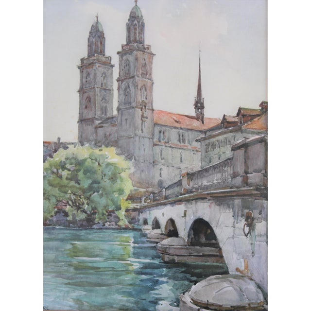 Nicolas Markovitch Lithograph Zurich, Grossmunster For Sale In Los Angeles - Image 6 of 6