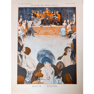 Authentic La Vie Parisienne 1921 A. Vallée "Ce Qu'On Ne Verra Jamais..." ("What One Will Never See...") Print For Sale