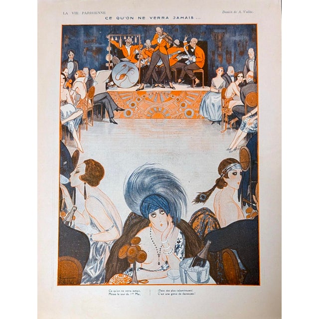 Authentic La Vie Parisienne 1921 A. Vallée "Ce Qu'On Ne Verra Jamais..." ("What One Will Never See...") Print For Sale