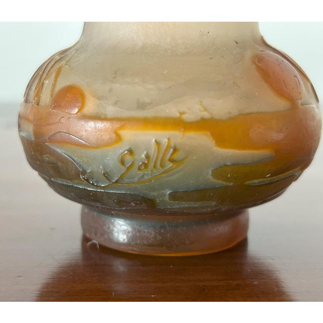 Green Small Glass Vase with Cameo Work by Emile Gallé, 1900s For Sale - Image 8 of 18