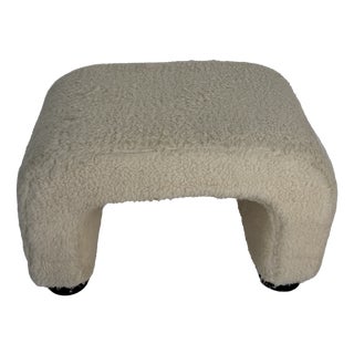 Vintage Scandinavian Bouclé Ottoman, 1980s For Sale