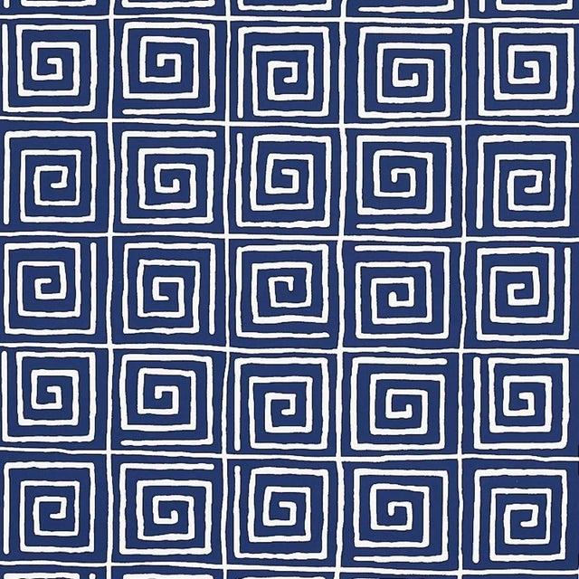 Sample - Schumacher X Cristina Buckley Trousdale Wallpaper in Midnight Blue For Sale