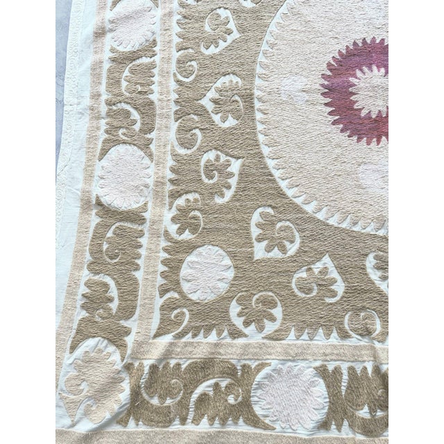 Embroidered Suzani Tablecloth From Bukhara For Sale - Image 4 of 9