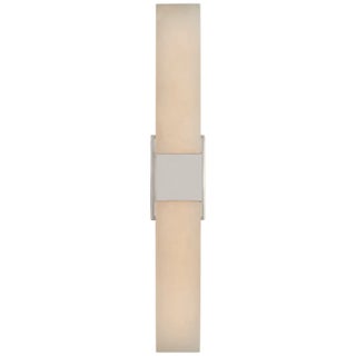 Kelly Wearstler for Visual Comfort Signature Covet Double Box Sconce in Polished Nickel with Alabaster For Sale