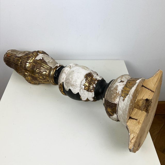 Large Salvaged Gilt Wood Fragment, 1700s For Sale - Image 9 of 12