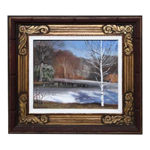 Winter Lake 2, Erik Freyman Oil on Board, Signed Lower Left