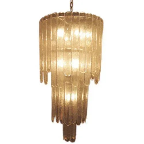 Gladiator chandelier, hand nlown glass components on brushed steel structure. Design by Carlo Nason for Mazzega. Made in...