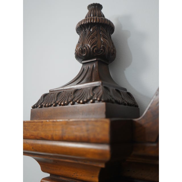 Henredon King Size Victorian Style Walnut Bed For Sale - Image 14 of 18