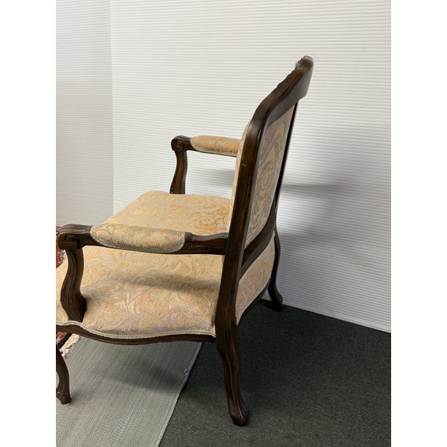 Traditional Ornate Carved Wood Armchair, Vintage For Sale - Image 9 of 12