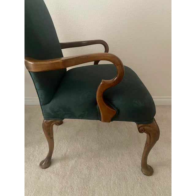 Emerald Pennsylvania House Elegant Cherry Wood and Exquisitely Upholstered Dearborn Pair of Chairs Mint Condition For Sale - Image 8 of 16
