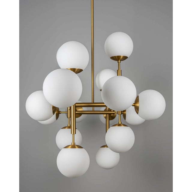 Riegel Lacquered Burnished Brass, Black Gun Metal and Polished Nickel Lighting by Schwung For Sale - Image 10 of 12