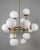 Riegel Lacquered Burnished Brass, Black Gun Metal and Polished Nickel Lighting by Schwung For Sale - Image 10 of 12