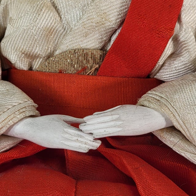 Antique Japanese Hina Matsuri Court Lady Doll Gofun Silk Kimono 5.5” For Sale - Image 13 of 18