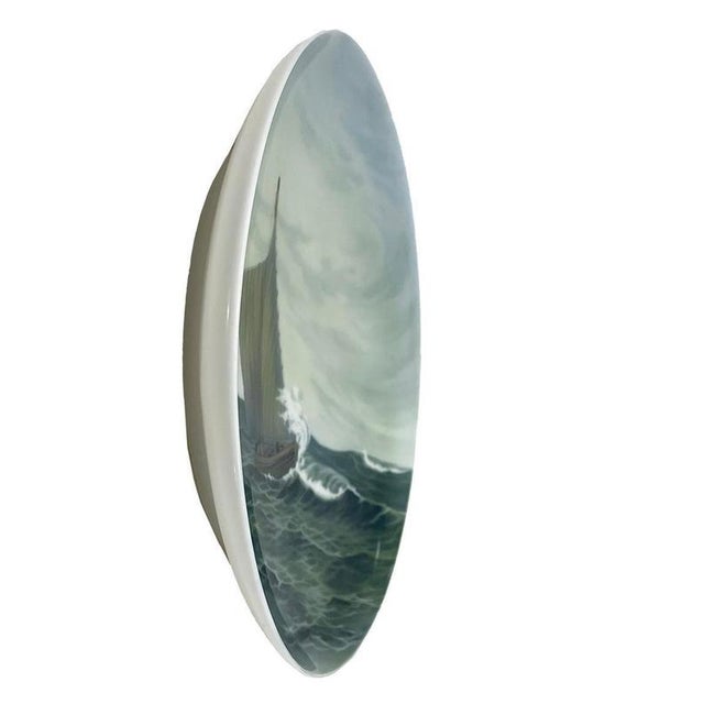 Seascape Porcelain Wall Plate from Bing & Grøndahl, 1890s For Sale - Image 5 of 6