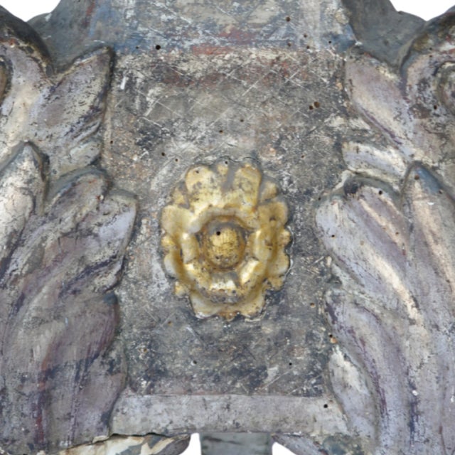 56” Tall Rare Pair of 18th-Century Italian Silvered & Giltwood Ecclesiastical Altar Prickets For Sale In Houston - Image 6 of 18