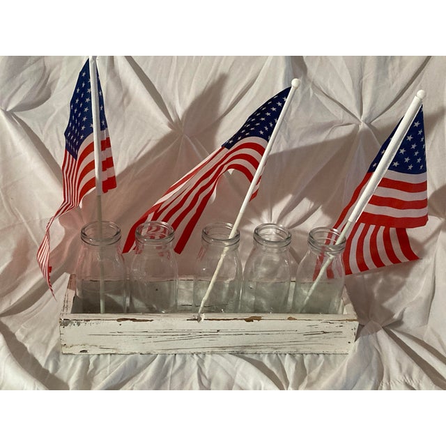 Wood 1990s Decor Vases in Wood Container. Adorable Versatile Decor to Add Flags, Flowers or Anything You Enjoy. For Sale - Image 7 of 8