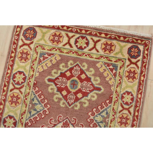 Kazak Runner 2′ X 6’5” Brown Wool Tribal Hand-Knotted Oriental Rug For Sale In Philadelphia - Image 6 of 12