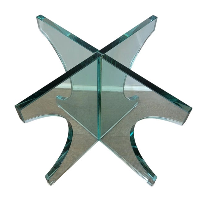 1970s Glass Side Table For Sale - Image 4 of 6