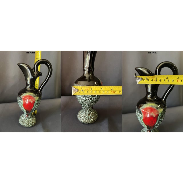 1960s Italian Mid-Century Lava Glaze Ewer, Bitossi Style Sculptural Ceramic For Sale - Image 5 of 10