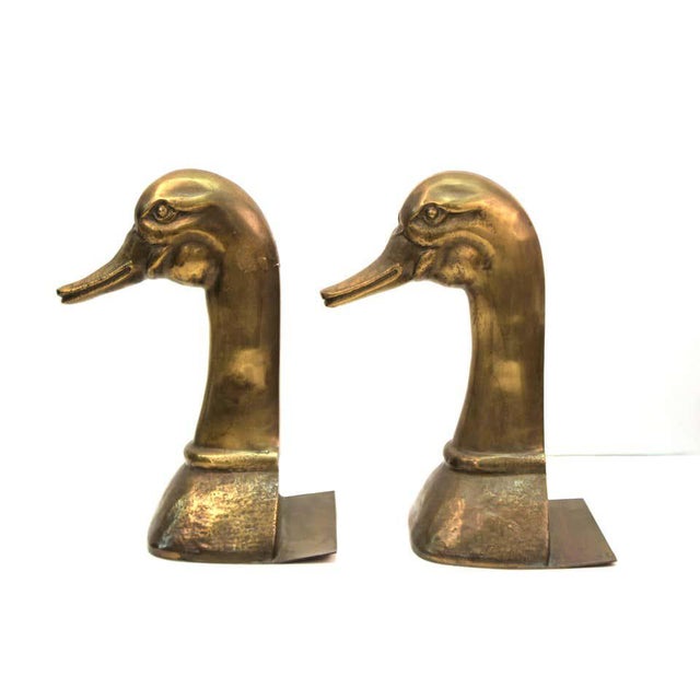 1970s Sarreid Spanish Modern Brass Duck Bookends a Pair Chairish