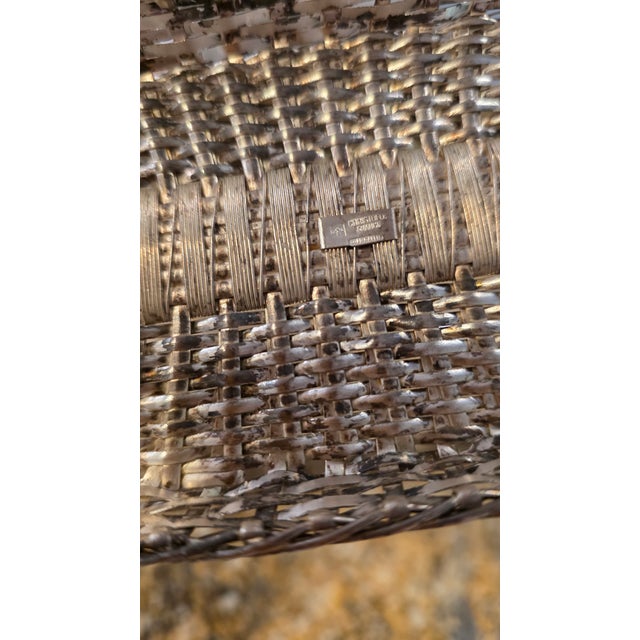 Vintage French Christofle Gallia Silver-Plated Woven Wine Basket / Bottle Cradle For Sale In West Palm - Image 6 of 7