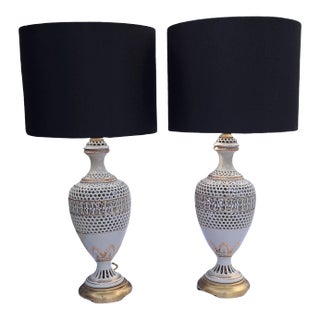 Vintage Lenox Style Lamps - A Pair For Sale