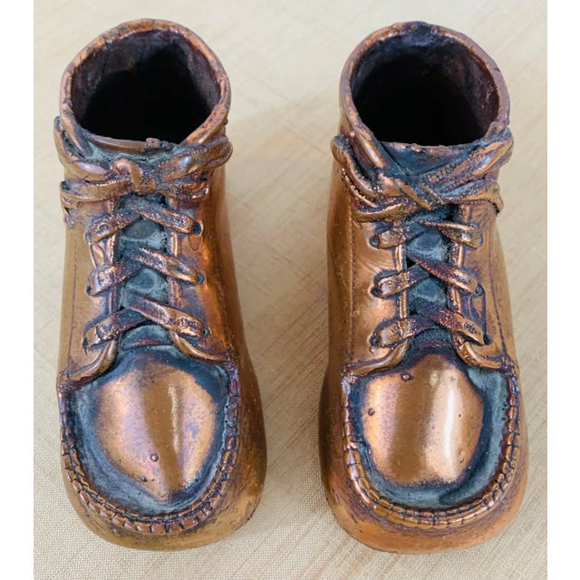Bronze Vintage Bronze Baby Boy Boots, a Pair For Sale - Image 8 of 9