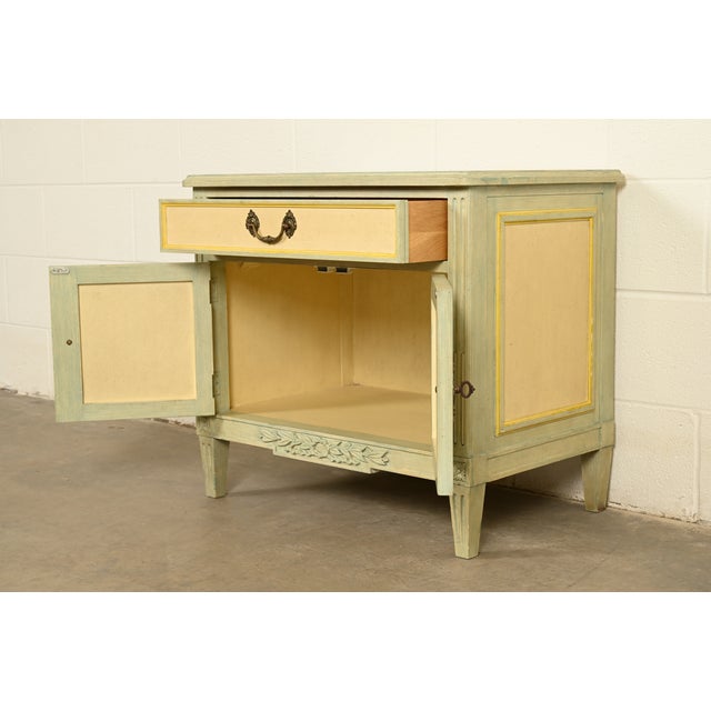 Baker Furniture French Regency Louis XVI Cream Lacquered Nightstand, Circa 1960s For Sale In South Bend - Image 6 of 14