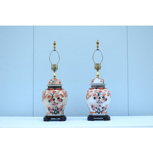 Late 20th-Century Wildwood Japanese Imari Porcelain Ginger Jar Table Lamps, a Pair For Sale In New York - Image 6 of 18