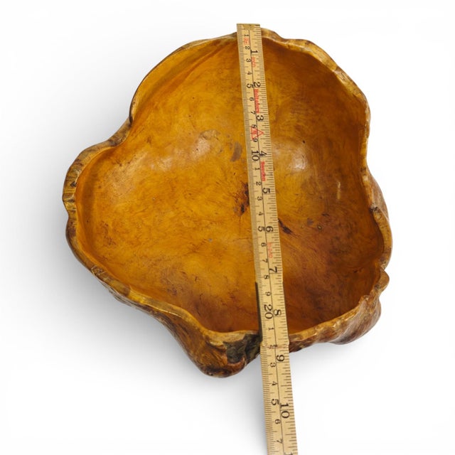 Wood Mid-Century Modern Scandinavian Hand-Carved Birch Burl Bowl, 1950s For Sale - Image 7 of 8
